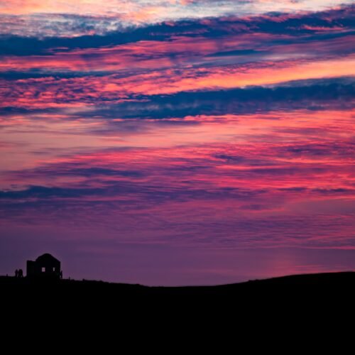 coucher de soleil rose et mauve